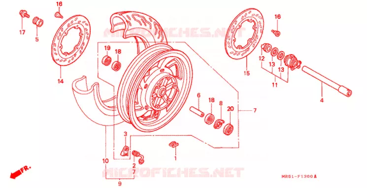 ROUE AVANT Honda MOTO 800 PC800 1996  PC800T