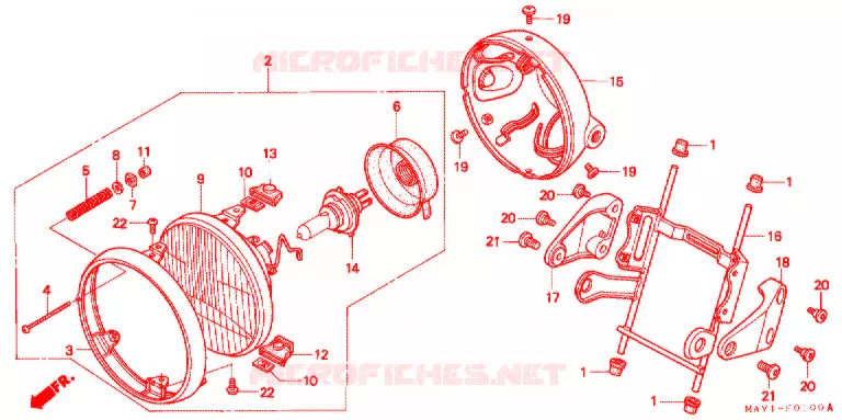 PHARE Honda MOTO 400 ROADSTAR 1996  VRX400T_II