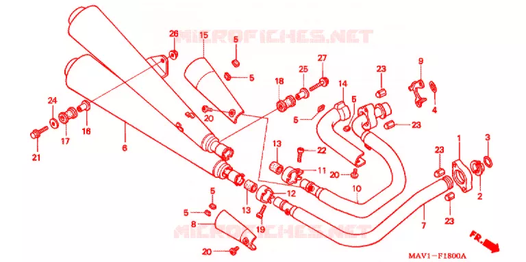 SILENCIEUX D'ECHAPPEMENT Honda MOTO 400 ROADSTAR 1996  VRX400T_II