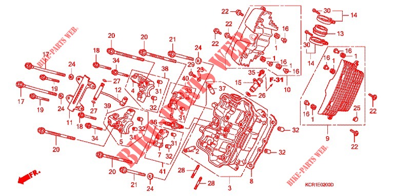 CULASSE DE CYLINDRE AVANT pour Honda V TWIN MAGNA 250 SPEED WARNING LIMIT de 1996