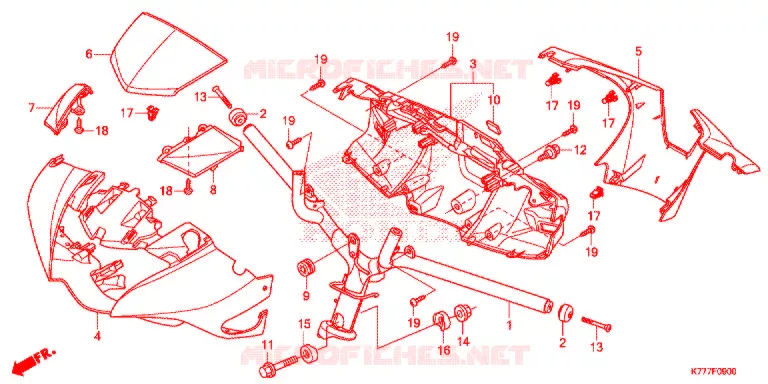 GUIDON - CARENAGE Honda SCOOTER 150 SH 2019  SH150ADK