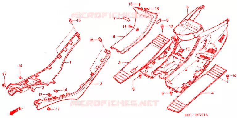 MARCHE PIEDS (CH125H/N/P/R) Honda SCOOTER 125 SPACY 1992  CH125N