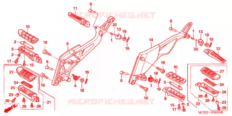 REPOSE PIED Honda MOTO 400 CB 2004  CB400L4
