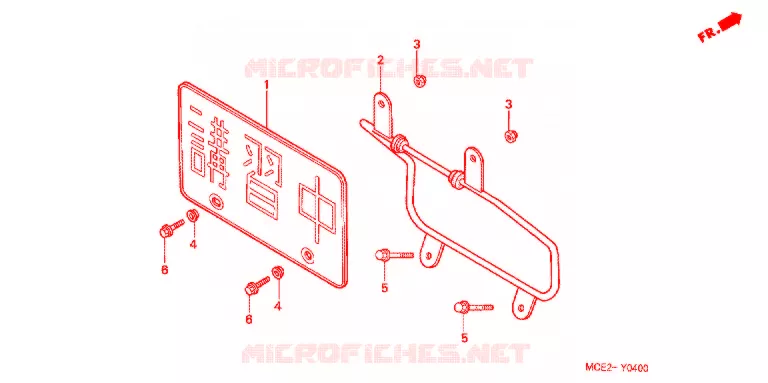 PLAQUE D'IMMATRICULATION Honda MOTO 400 CB 2004  CB400L4