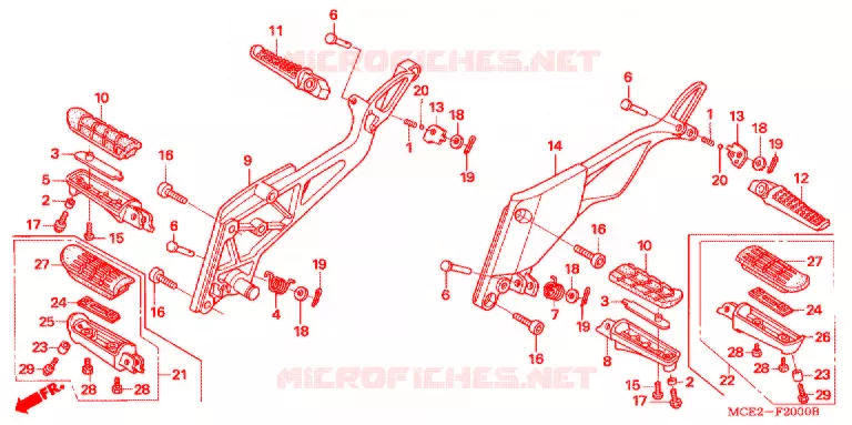 REPOSE PIED Honda MOTO 400 CB 2008  CB400L6
