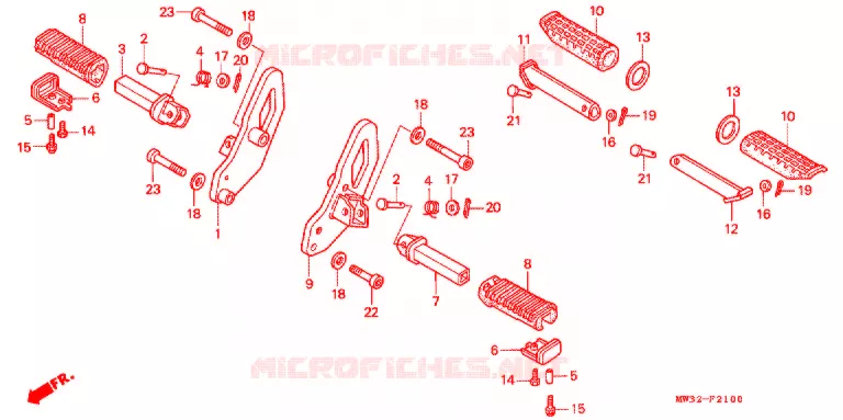REPOSE PIED Honda MOTO 750 CB 2005  CB750L5