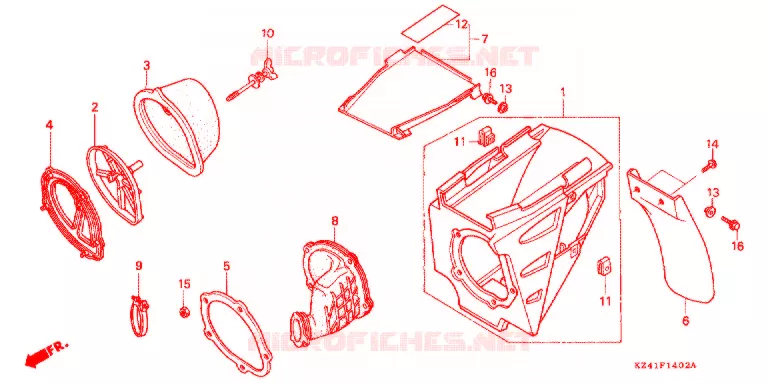 FILTRE A AIR (CR125RP/R/S/T/V) Honda MOTO 125 CR 1995  CR125RS