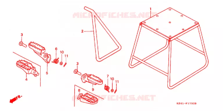 BEQUILLE - REPOSE PIEDS Honda MOTO 125 CR 1996  CR125RT