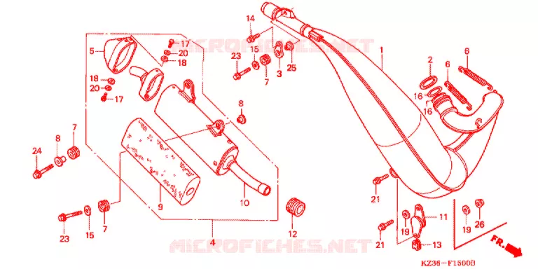 ECHAPPEMENT Honda MOTO 250 CR 2000  CR250RY