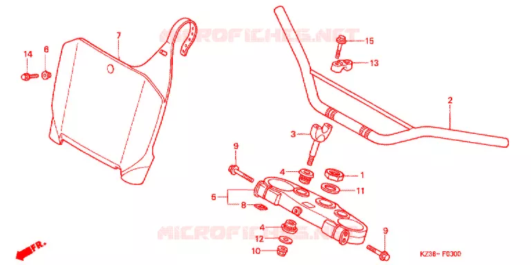 GUIDON - TE DE FOURCHE Honda MOTO 250 CR 2000  CR250RY