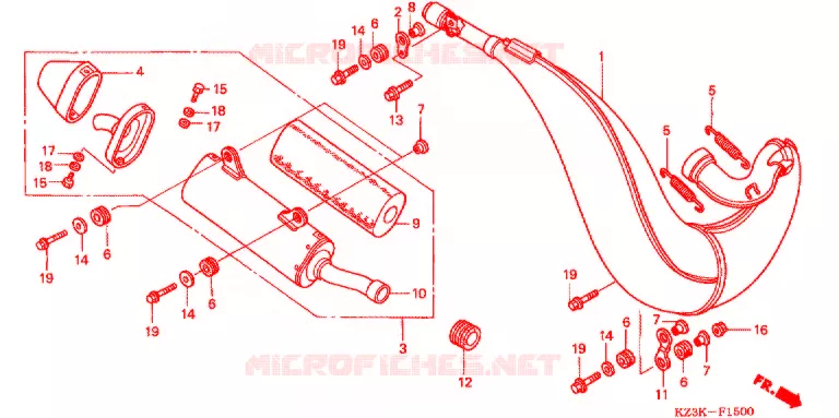 ECHAPPEMENT (CR250R2-4) Honda MOTO 250 CR 2003  CR250R3