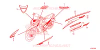 AUTOCOLLANTS (AFS125MSF/CSF/KSFH) pour Honda WAVE 125 Kick start, Spoked wheels de 2017