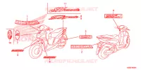 AUTOCOLLANTS pour Honda SH MODE 125 SILVER de 2019