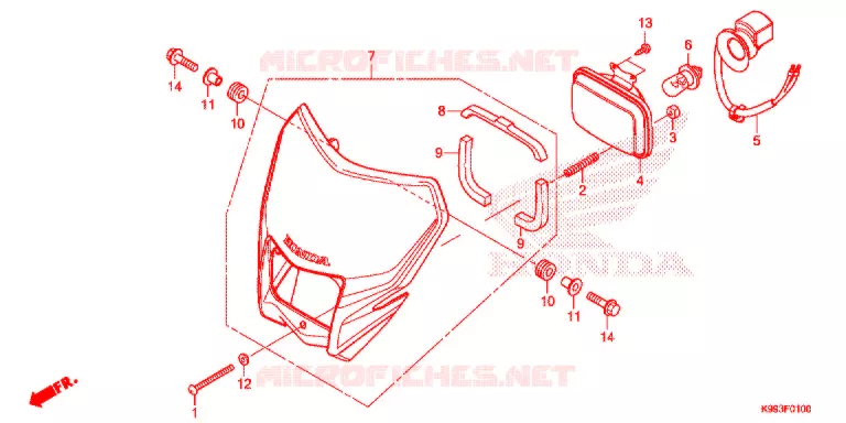 PHARE Honda MOTO 250 CRF 2019  CRF250FK_U