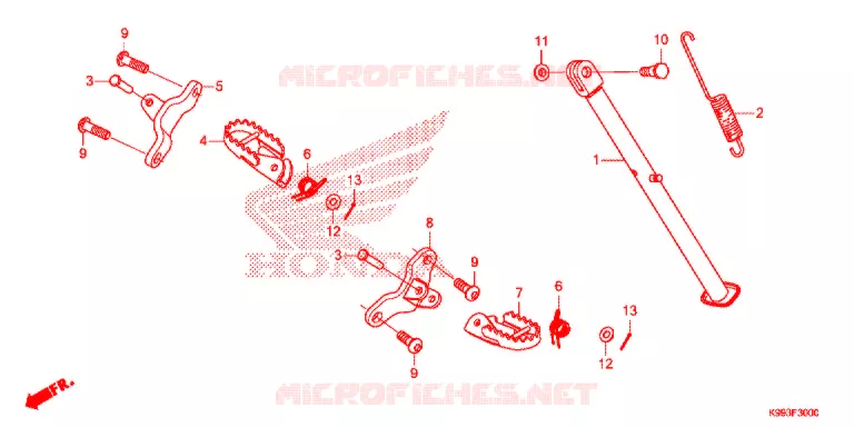 REPOSE PIED - BEQUILLE Honda MOTO 250 CRF 2019  CRF250FK_U