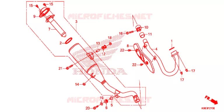 SILENCIEUX D'ECHAPPEMENT Honda MOTO 250 CRF 2019  CRF250FK_U