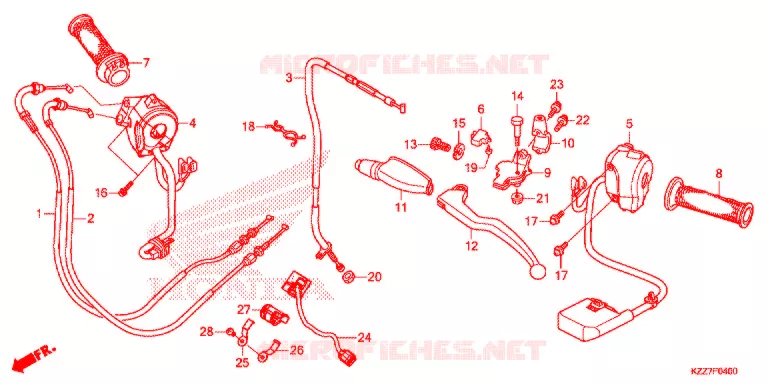 LEVIER DE GUIDON - CABLE - COMMODO Honda MOTO 250 CRF 2019  CRF250LAK