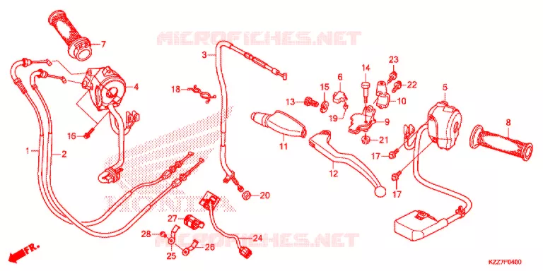 LEVIER DE GUIDON - CABLE - COMMODO Honda MOTO 250 CRF 2020  CRF250LAK