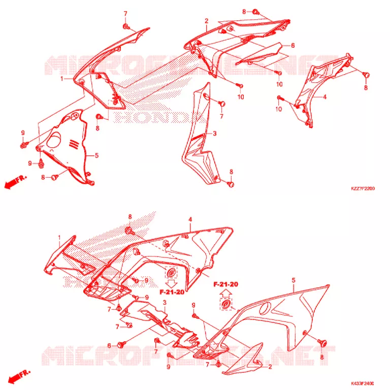 OUIES DE RADIATEUR (CRF250L/LA) Honda MOTO 250 CRF 2019  CRF250LAK
