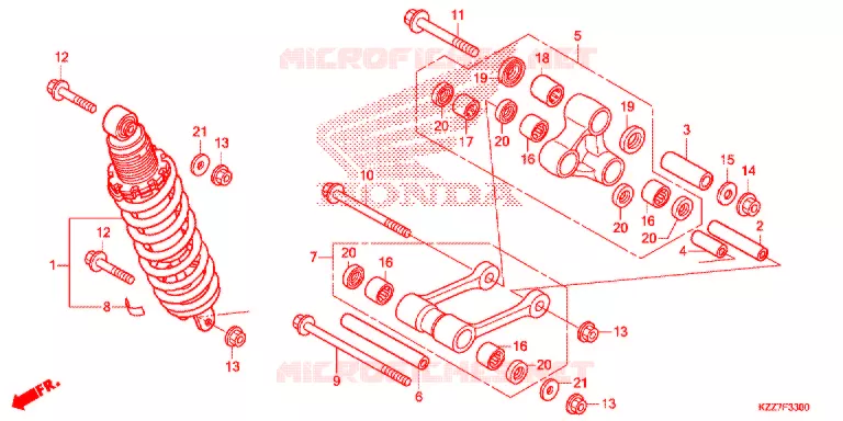 AMORTISSEUR ARRIERE Honda MOTO 250 CRF 2020  CRF250RLK