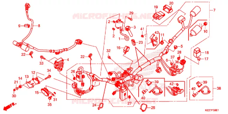 FAISCEAU DES FILS (CRF250RL/RLA) Honda MOTO 250 CRF 2019  CRF250RLK