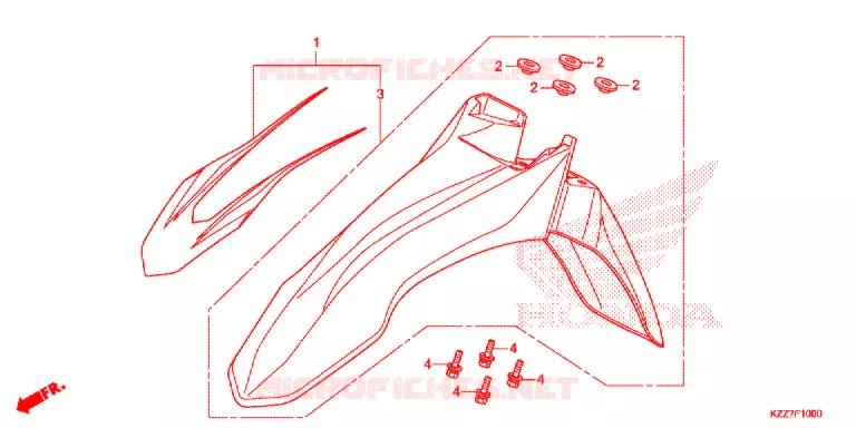 GARDE BOUE AVANT Honda MOTO 250 CRF 2020  CRF250RLK