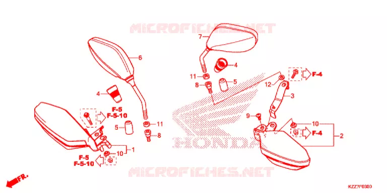 RETROVISEUR - PROTEGE MAIN Honda MOTO 250 CRF 2018  CRF250RLK