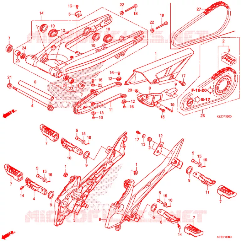 BRAS OSCILLANT Honda MOTO 250 CRF 2019  CRF250RLK