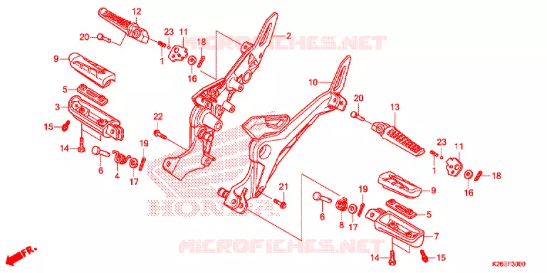 REPOSE PIED Honda MOTO 125 MSX 2020  MSX125AL