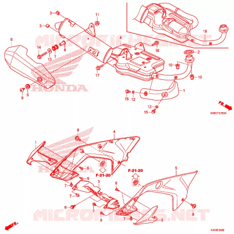 SILENCIEUX D'ECHAPPEMENT Honda MOTO 125 MSX 2020  MSX125L