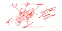 AUTOCOLLANTS (AFS125MSF/CSF/KSFH) pour Honda WAVE 125 Electric start, Spoked wheels de 2017