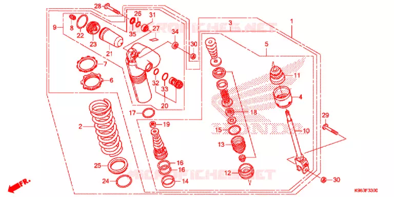 AMORTISSEUR ARRIERE Honda MOTO 250 CRF 2021  CRF250RL