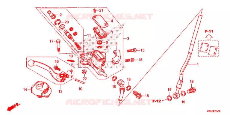 MAITRE CYLINDRE DE FREIN AVANT Honda MOTO 250 CRF 2021  CRF250RL