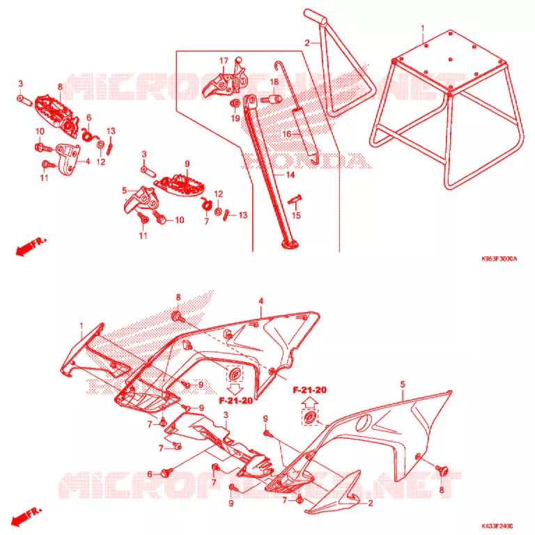 REPOSE PIED - BEQUILLE Honda MOTO 250 CRF 2020  CRF250RL