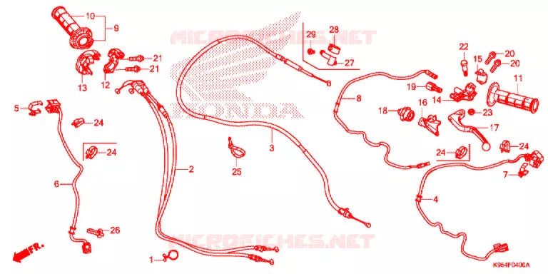 LEVIER DE GUIDON - CABLE - COMMODO Honda MOTO 250 CRF 2020  CRF250RXL