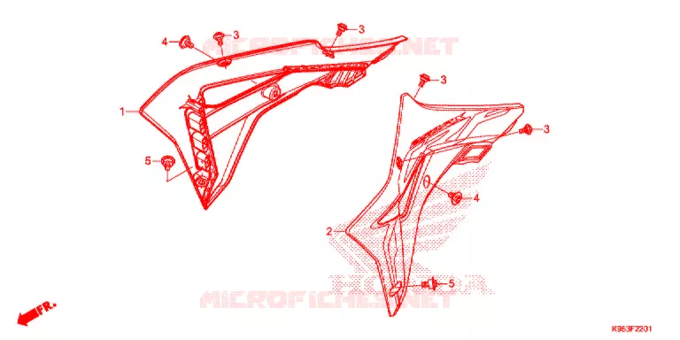 OUIES DE RADIATEUR (CRF250RX) Honda MOTO 250 CRF 2020  CRF250RXL