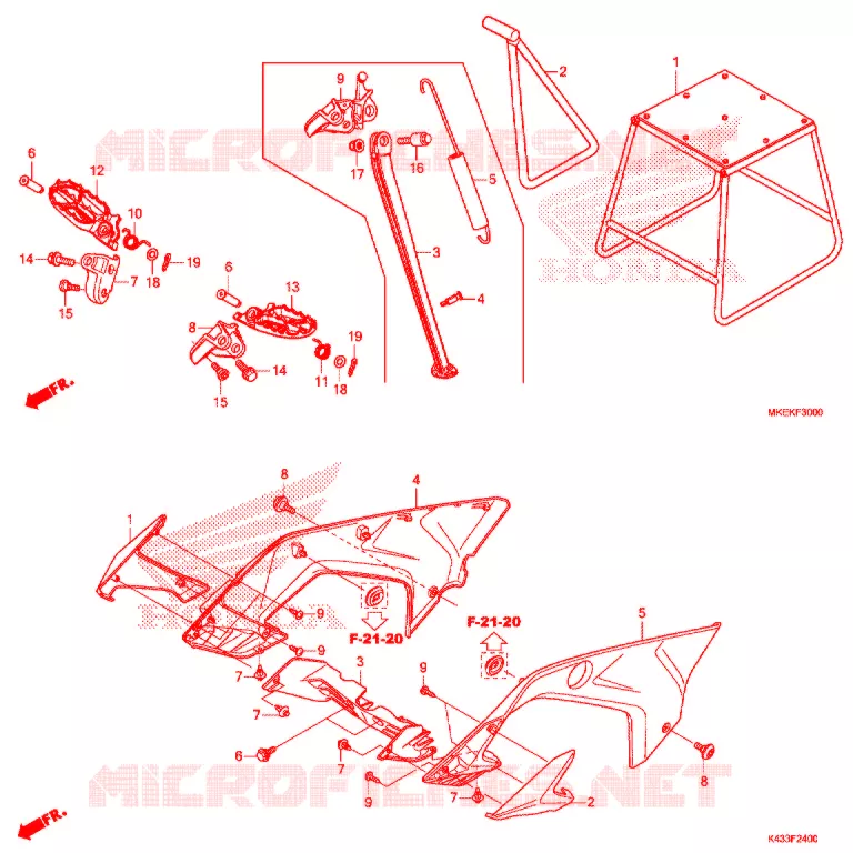 REPOSE PIED - BEQUILLE Honda MOTO 450 CRF 2020  CRF450RL