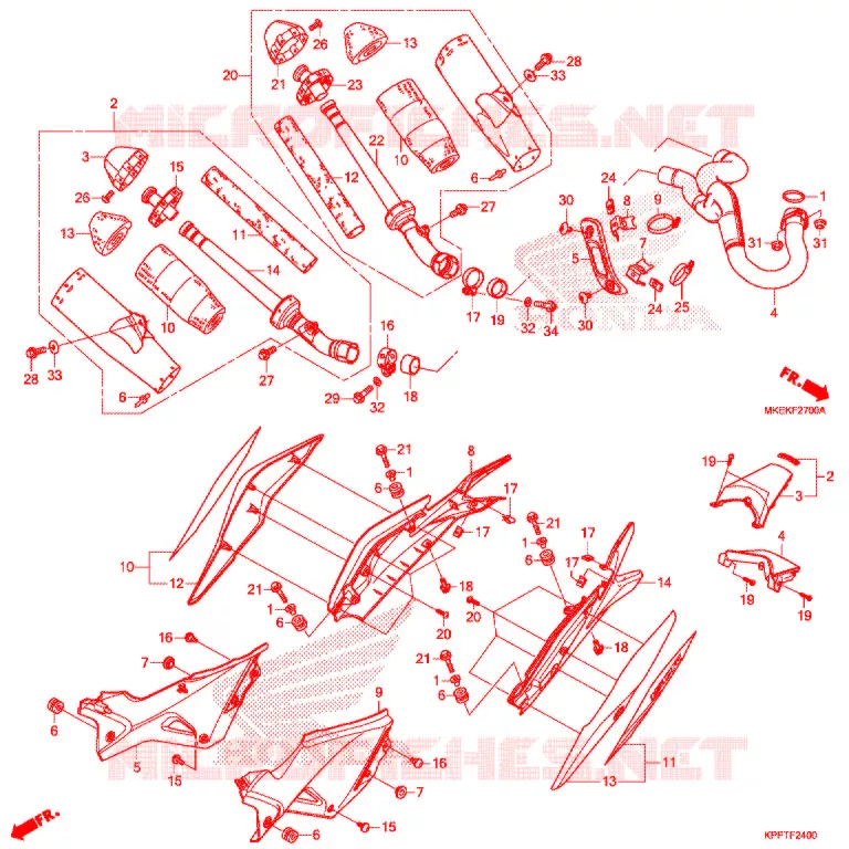 SILENCIEUX D'ECHAPPEMENT Honda MOTO 450 CRF 2020  CRF450RL
