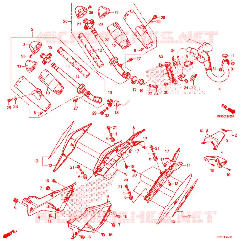 SILENCIEUX D'ECHAPPEMENT Honda MOTO 450 CRF 2020  CRF450RXL