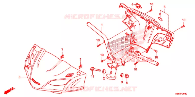 GUIDON - CARENAGE Honda SCOOTER 125 ACTIVA 2019  NSC1255WHK