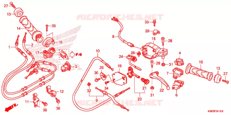 LEVIER DE GUIDON - CABLE - COMMODO Honda SCOOTER 125 ACTIVA 2019  NSC1255WHK