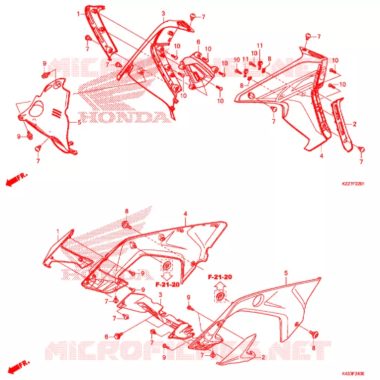 OUIES DE RADIATEUR (CRF250RL/RLA) Honda MOTO 250 CRF 2019  CRF250RLAK