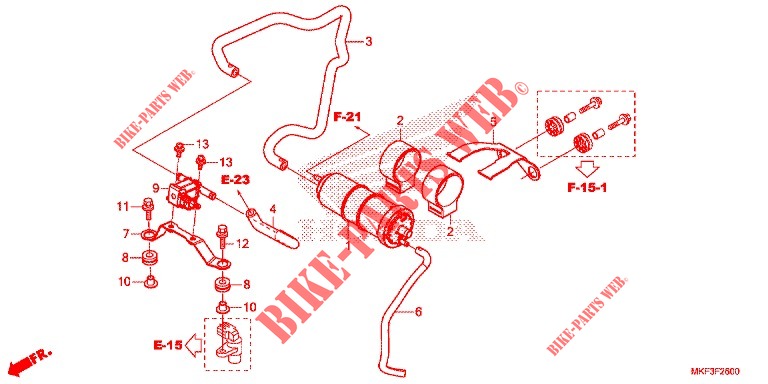 SYSTÈME DE RECYCLAGE DES GAZ pour Honda CBR 1000 RR SP2 de 2017