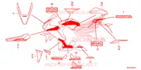 AUTOCOLLANTS (2) pour Honda CBR 1000 RED de 2019