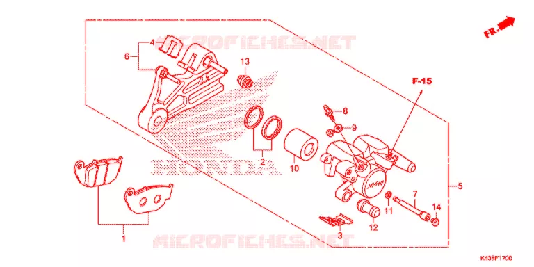 ETRIER DE FREIN ARRIERE Honda MOTO 160 HORNET 2016  CBF160MG