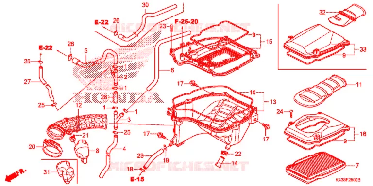 FILTRE A AIR Honda MOTO 160 HORNET 2016  CBF160MG