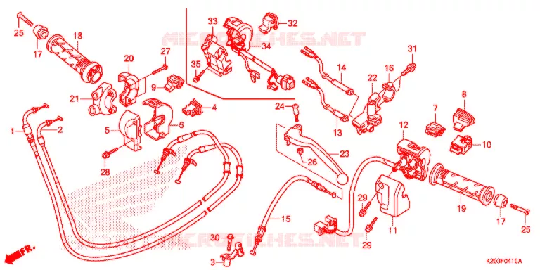 LEVIER DE GUIDON - CABLE - COMMODO Honda SCOOTER 110 ZOOMER 2016  ACG110CBTG