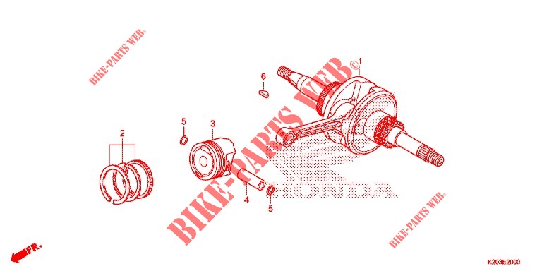 VILEBREQUIN   PISTON pour Honda ZOOMER 110 X de 2016