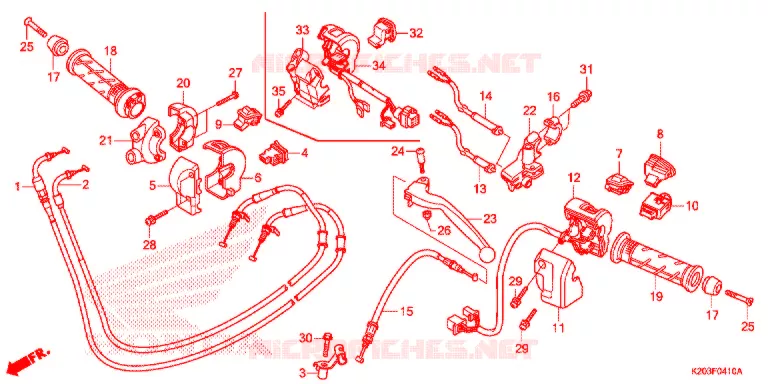 LEVIER DE GUIDON - CABLE - COMMODO Honda SCOOTER 110 ZOOMER 2016  ACG110CBTG