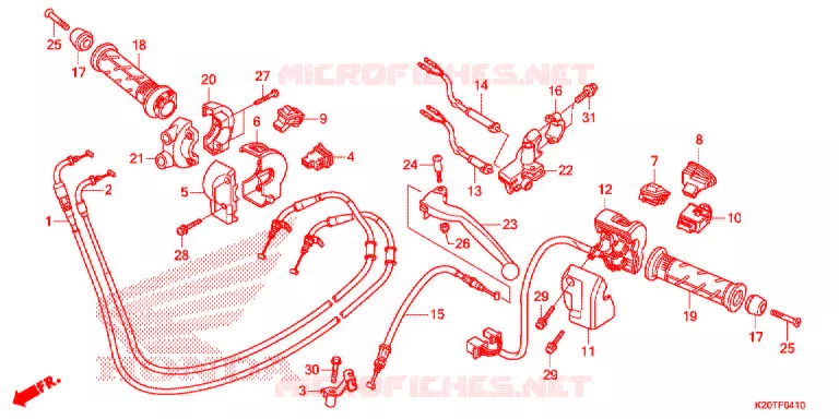 LEVIER DE GUIDON - CABLE - COMMODO Honda SCOOTER 110 ZOOMER 2016  ACG110CBTG